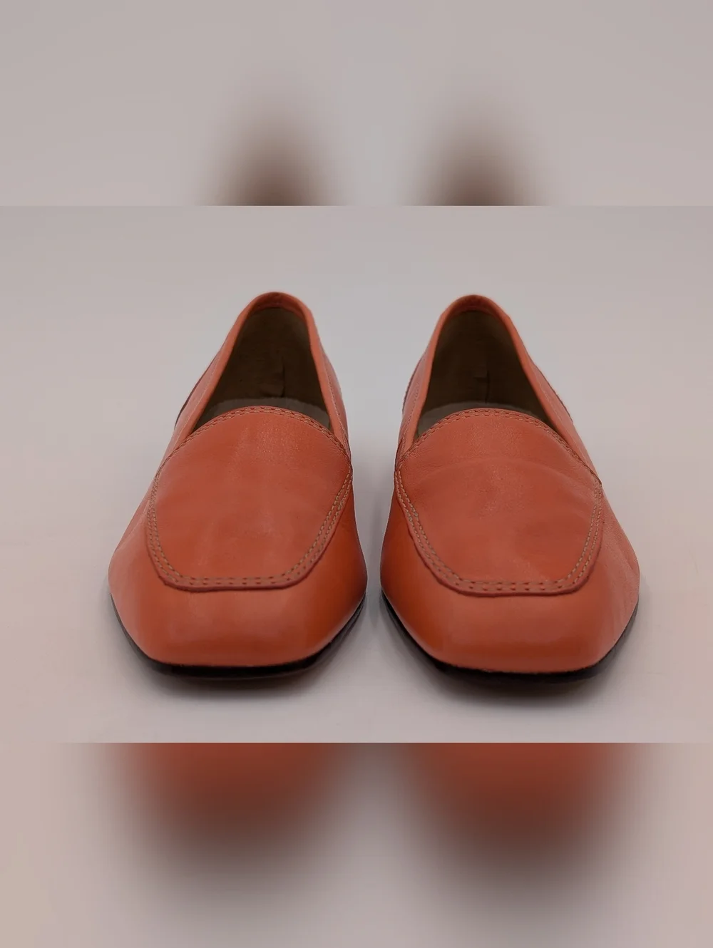 Enzo Angiolini Liberty Size 7.5N Genuine Leather Gorgeous Coral Slip-On Loafers